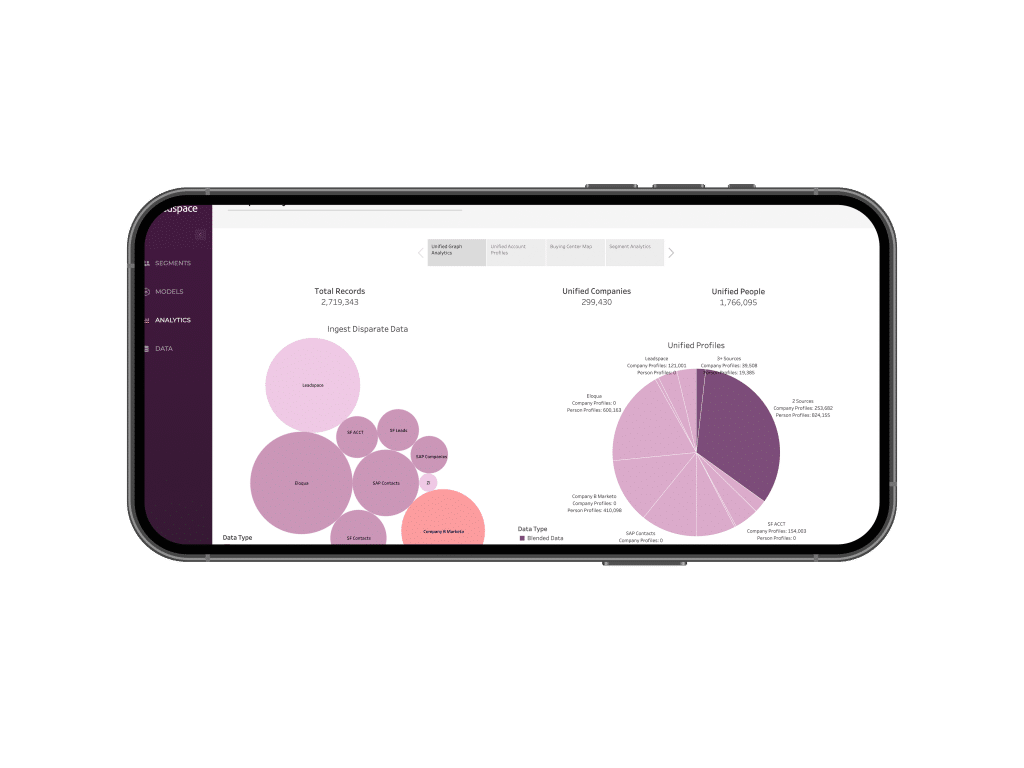 Leadspace graph inside iPhone frame