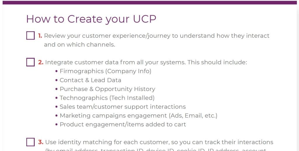 Your UCP Checklist