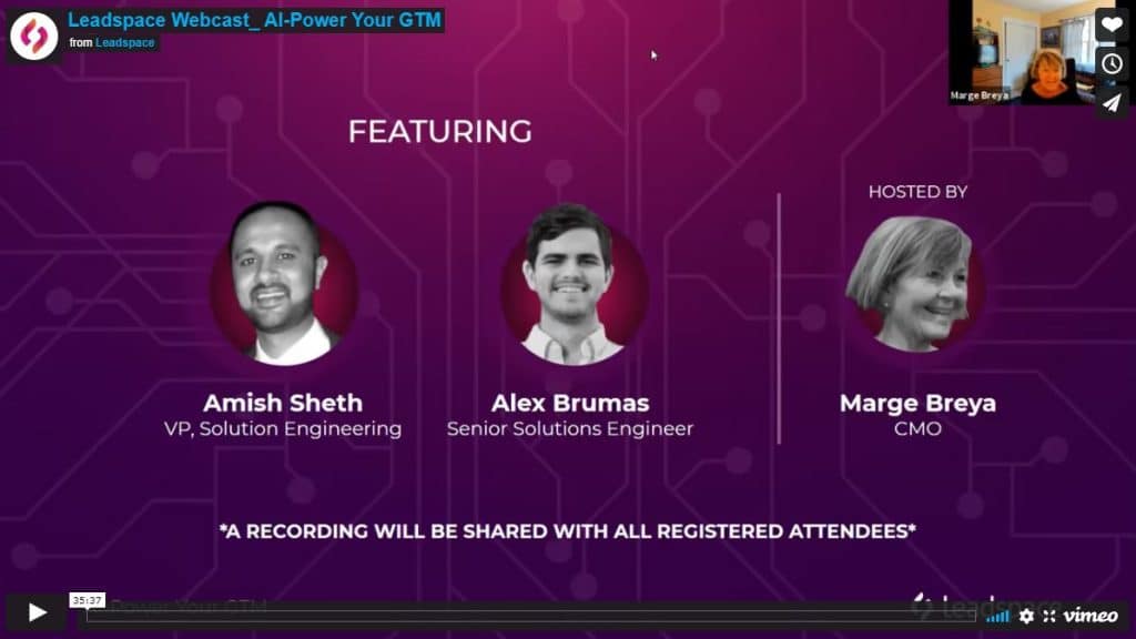Introduction slide for AI-Power your GTM featuring Amish Sheth, Alex Brumas, and Marge Breya