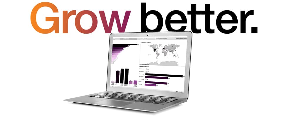 Grow Better headline behind laptop showing Leadspace graphs
