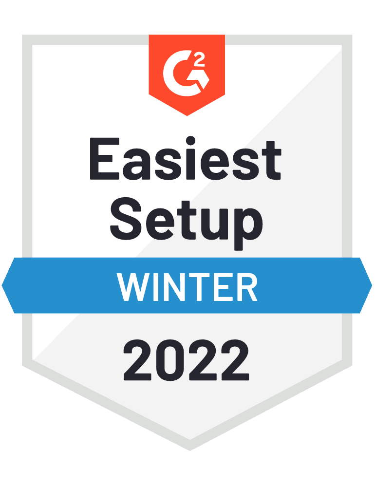 G2 Badge - Easiest Setup Winter 2022