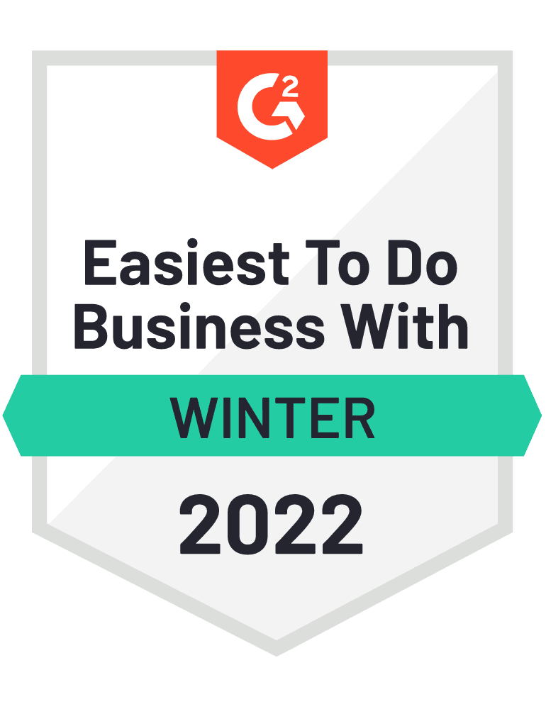 G2 Badge - Easiest to do business with Winter 2022