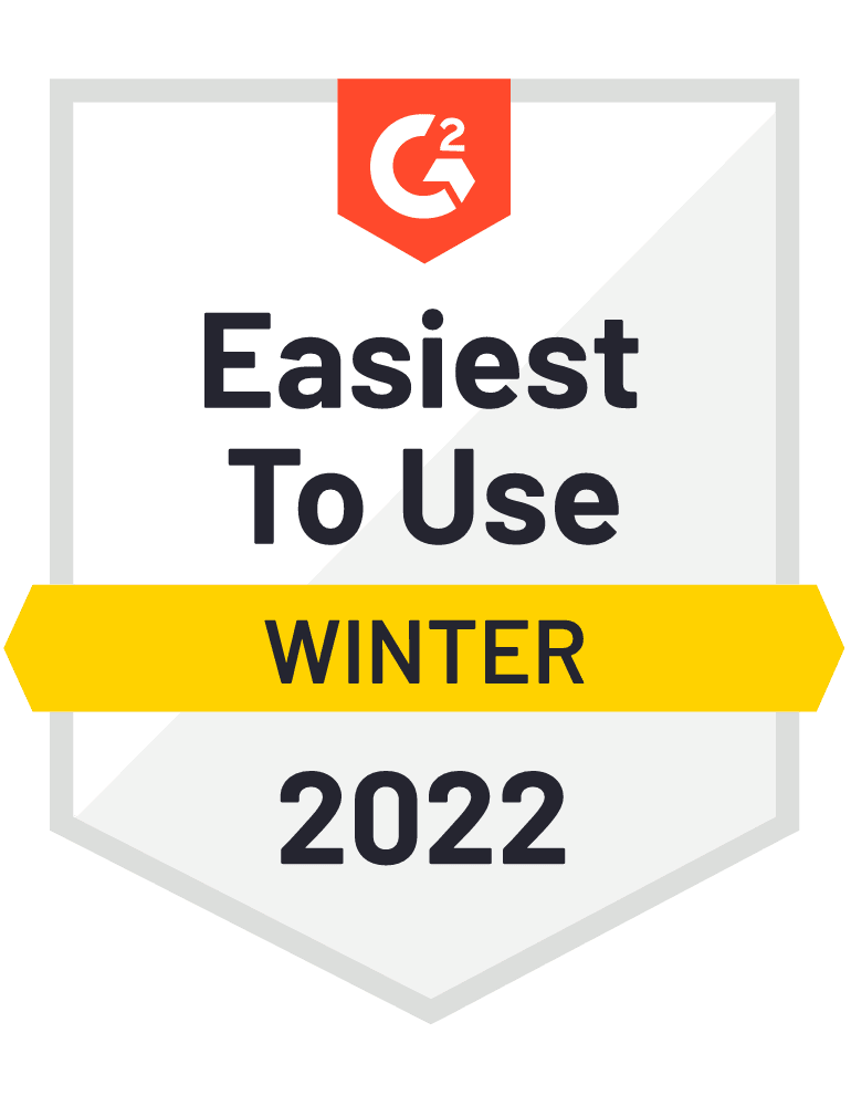 G2 Badge - Easiest to use Winter 2022
